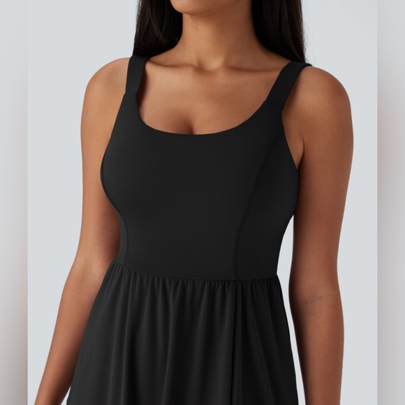 SoftlyZero™ Airy Padded Cool Touch Midi Casual Dress with Pockets D-F Cups - Picture 3 of 7